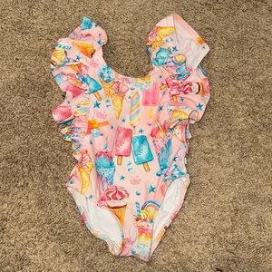 Posh Peanut Priscilla Ruffle Ice cream One-Piece Swimsuit Size 2T
